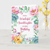 春ウオーターカラーフラワーズグランドドーター誕生日 カード (黄色い花)