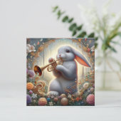 春ウッドランドミュージシャンイースターバニーファンタジーアート シーズンカード (スタンド正面)