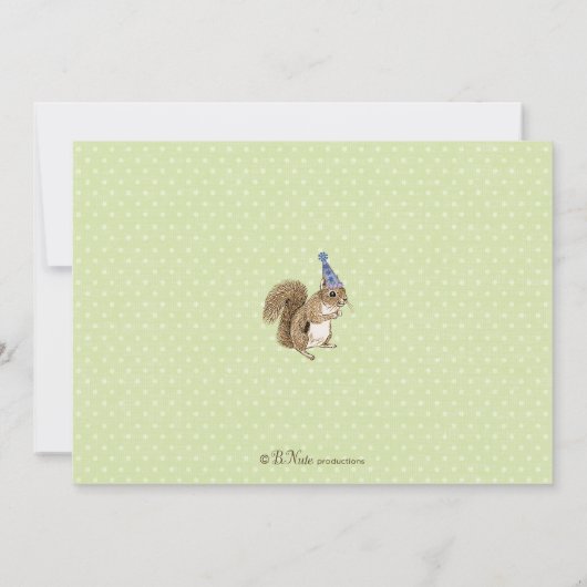 春ウッドランド動物パーティの招待状 招待状 (裏面)