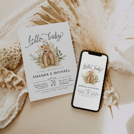 春ウッドランド |ベビーシャワー招待状 招待状