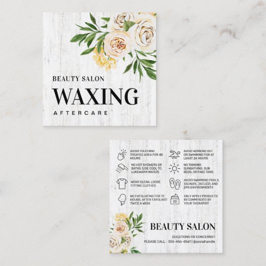 春ウッドワックスアフターケアカード スクエア名刺 (正面/裏面)