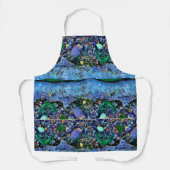 春エプロンに野生生物、スクリーン印刷、キッチェ エプロン (正面)