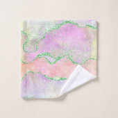 春エレガントアガテ |緑よくはしゃぐフェイクグリッター バスタオルセット (ウォッシュタオル)