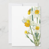 春エレガントイエローダフォディルフローラ誕生日 招待状 (裏面)