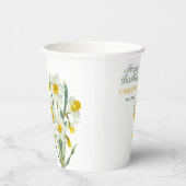春エレガントイエローダフォディルフローラ誕生日 紙コップ (右)