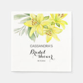 春エレガントイエローリリーフローラブライダルシャワー スタンダードカクテルナプキン (正面)
