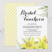 春エレガントイエローリリーフローラブライダルルンチョン 招待状 (正面/裏面)