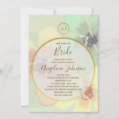春エレガントサマーウォーター色ブライダルシャワー 招待状 (正面)
