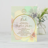 春エレガントサマーウォーター色ブライダルシャワー 招待状 (スタンド正面)