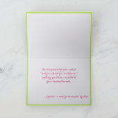 春エレガントシーズンフラワーピンク緑グリーティングカード カード (内部)