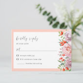 春エレガントバラウェディングRSVPカード 招待状 (スタンド正面)