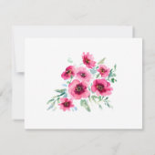 春エレガントピンクのフローラ結婚式の日付を保存 招待状 (裏面)