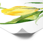 春エレガントフラワーチューリップブライダルシャワー標識 ポスター (角)