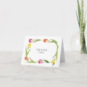 春エレガントフラワーチューリップブライダルシャワー サンキューカード (正面)