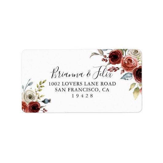 春エレガントフローラウェディングRSVP住所 シール (正面)