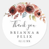春エレガントフローラサンキュー結婚式の引き出物 ラウンドシール (正面)