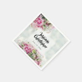 春エレガントフローラピンクローゼズ&ペオニー結婚ズ スタンダードカクテルナプキン (角)