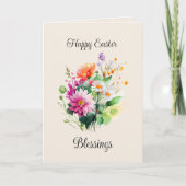 春エレガントフローラブーケイースター シーズンカード (正面)
