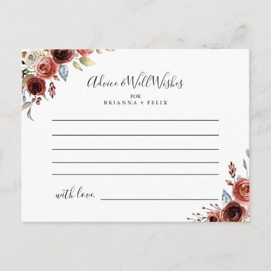 春エレガントフローラ結婚アドバイスカード ポストカード (正面)
