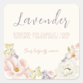 春エレガントフローラ香り付きキャンドルラベル スクエアシール (正面)
