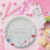 春エレガントワイルドフラワーベビーシャワーウェルカムサイン ペーパープレート (パーティー)