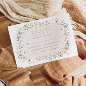 春エレガントワイルドフラワーメドウウェディングRSVPカード カード