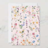 春エレガントワイルドフラワーメドウ庭園の結婚式 招待状 (裏面)