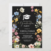 春エレガントワイルドフラワーメドーガーデン卒業 招待状 (正面)