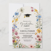 春エレガントワイルドフラワーメドーガーデン卒業 招待状 (正面)