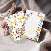 春エレガントワイルドフラワーメドーガーデン卒業 箔招待状