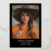 春エレガントワイルドフラワーメドーガーデン卒業 箔招待状 (裏面)