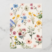 春エレガントワイルドフラワーメドーガーデン卒業 箔招待状 (裏面)