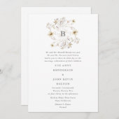 春エレガントワイルドフラワーリース結婚フローラ 招待状 (正面/裏面)