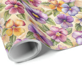 春エレガント紫のマーブイエロービオレット ラッピングペーパー (ロールコーナー)