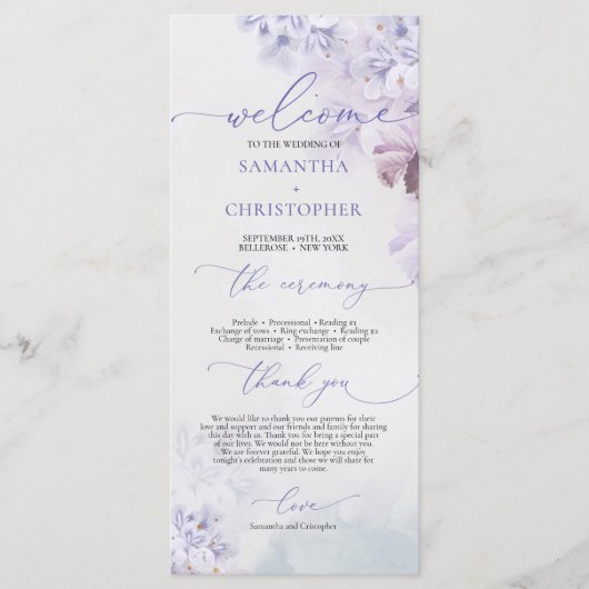 春エレガント紫ほこりっぽい青いメイブの花 プログラム (正面)