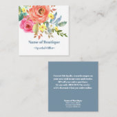 春エレガント開花ブティック割引クーポン 割引カード (正面/裏面)