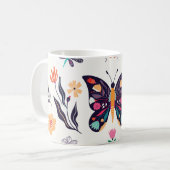 春エレメンツ蝶の鳥の花 コーヒーマグカップ (正面左)