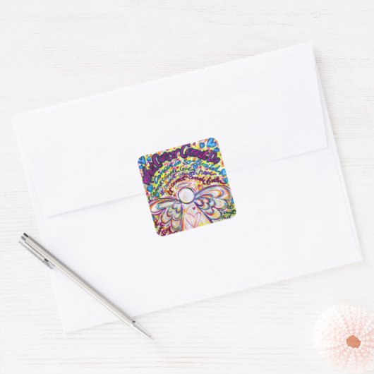 春エンジェル癌が詩のシールを行うことができない スクエアシール (封筒)