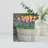 春オレンジチューリッププランタープリント ポストカード (スタンド正面)