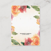 春オレンジレッドフローライヤリングディスプレイ 名刺 (正面)