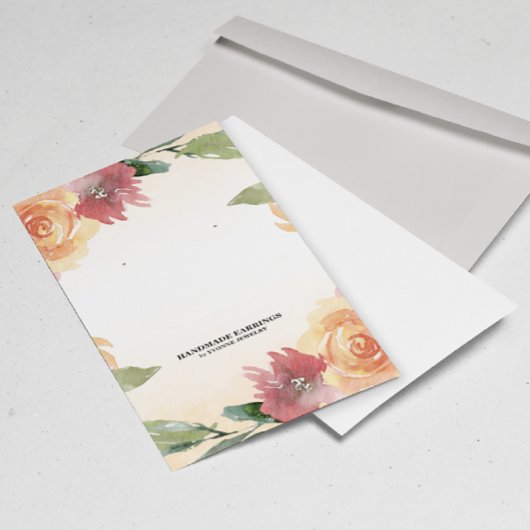 春オレンジレッドフローライヤリングディスプレイ 名刺