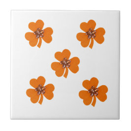 春オレンジ、キッチン用オレンジクローバー タイル
