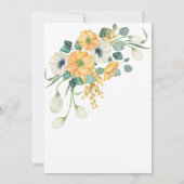 春オレンジ&ホワイトアネモネボタニカル誕生日 招待状 (裏面)