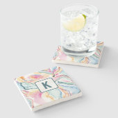 春オーガニックの波状のテクスチャ ストーンコースター (横)