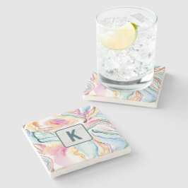 春オーガニックの波状のテクスチャ ストーンコースター