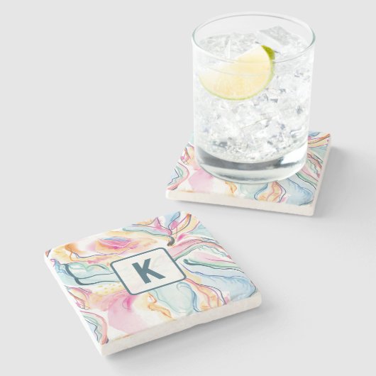 春オーガニックの波状のテクスチャ ストーンコースター (横)