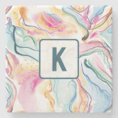 春オーガニックの波状のテクスチャ ストーンコースター (正面)