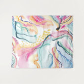 春オーガニックの波状のテクスチャ タペストリー (正面(横))