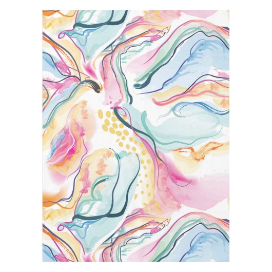 春オーガニックの波状のテクスチャ テーブルクロス (正面)