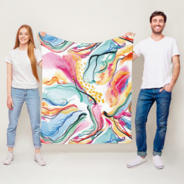 春オーガニックの波状のテクスチャ フリースブランケット